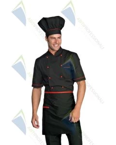 CHEF HAT BLACK + RED POL / COT